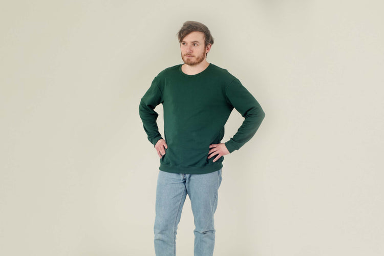 Herrenpulli Herrenshirt grünes Sweatshirt