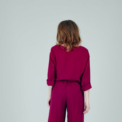 Tencel Damenshirt Berry Pink, langärmelig, Urheber: Mini & Eve