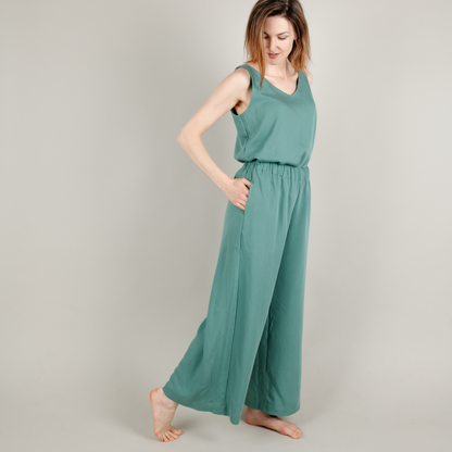 Tencel Damenhose lang Amaya, Aqua Petrol Blau-Grün Türkis; Urheber: Mini & Eve
