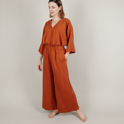 Tencel Damenhose lang Rost Rot Orange; Urheber: Mini & Eve