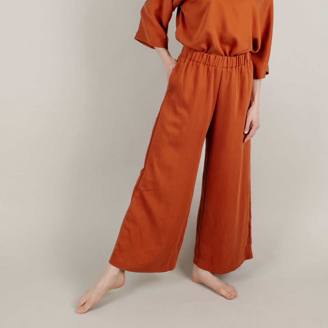 Tencel Damenhose lang Rost Rot Orange; Urheber: Mini & Eve