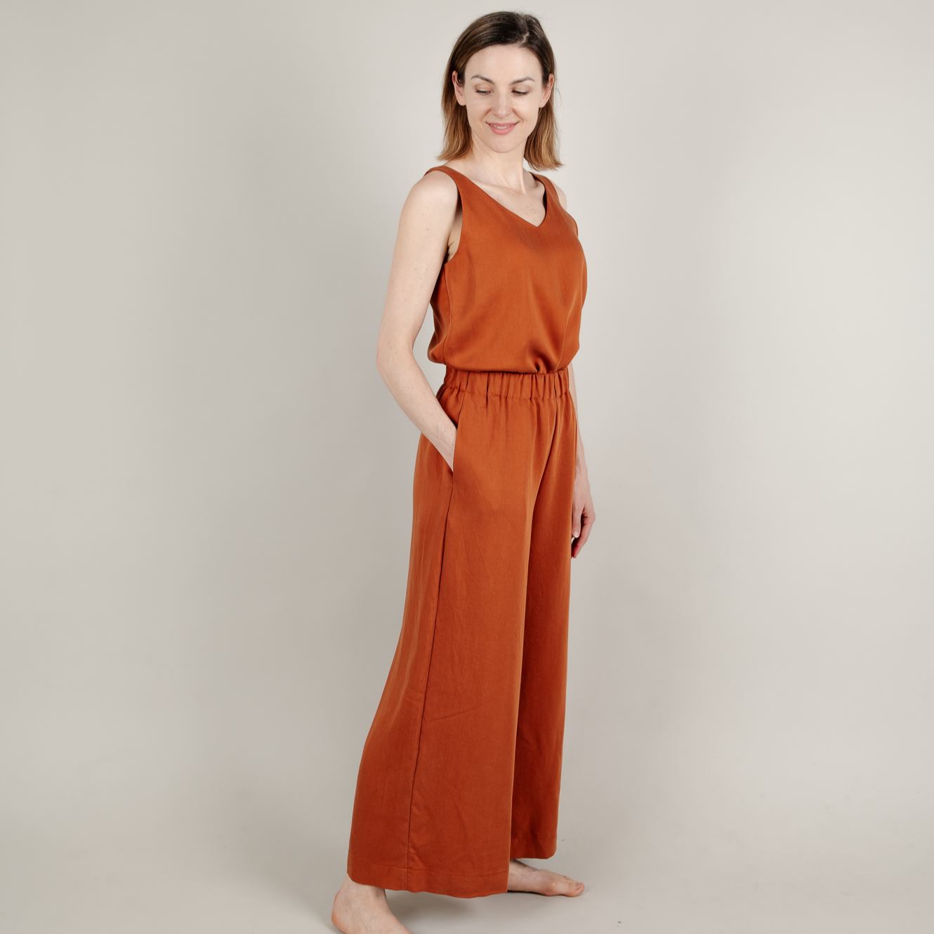 Tencel Damenhose lang Rost Rot Orange; Urheber: Mini & Eve