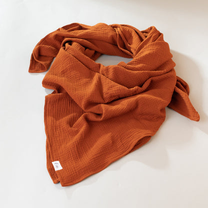 Musselin Halstuch Terracotta XL, extra groß, Erwachsene, Urheber: Mini & Eve
