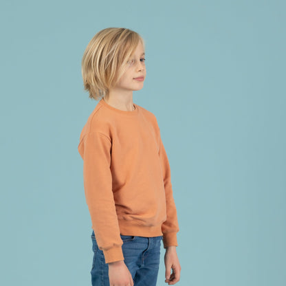Sweater für Kinder, Seitenansicht rechts, Papaya, Orange, Urheber: Mini & Eve