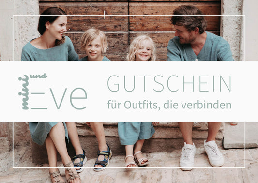 Mini & Eve Geschenk Gutschein für Outfits die verbinden
